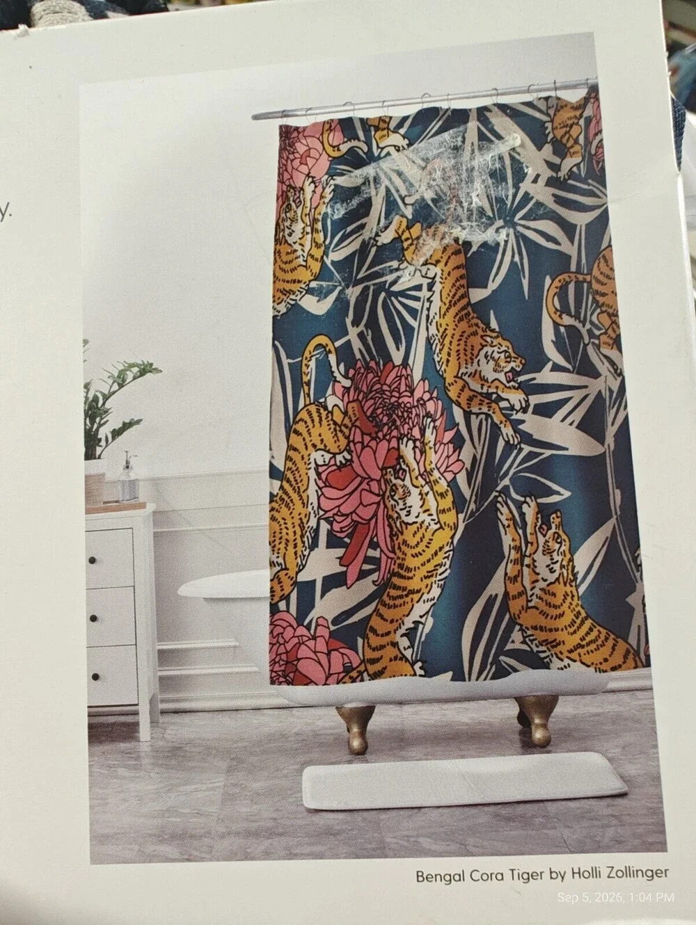 Society6 Shower Curtain - Tropical Begal Tiger Design by Heidi Zinger